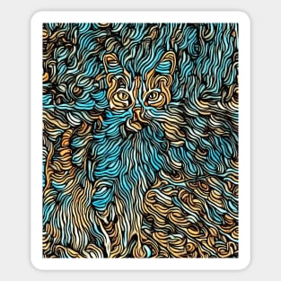Abstract Colorful Cat Painting Sticker